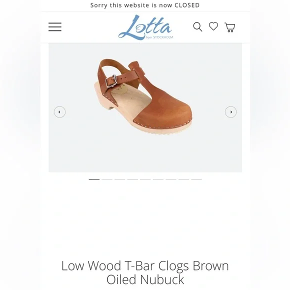 Lotta From Stockholm Low Wood T-Bar Clogs Brown Oiled Nubuck - Picture 4 of 4